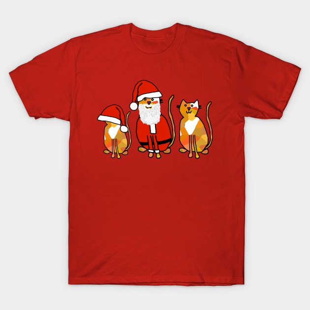 Cute Christmas Cats T-Shirt by ellenhenryart